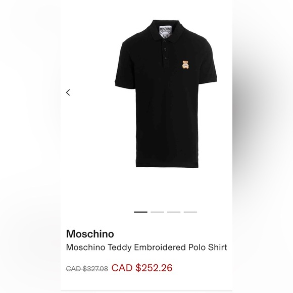 100% authentic Moschino Black Polo Shirt with Bear Patch - Picture 2 of 4